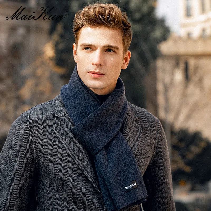 Maikun Wool Scarf Men's Winter Cold-Proof Warm Cashmere