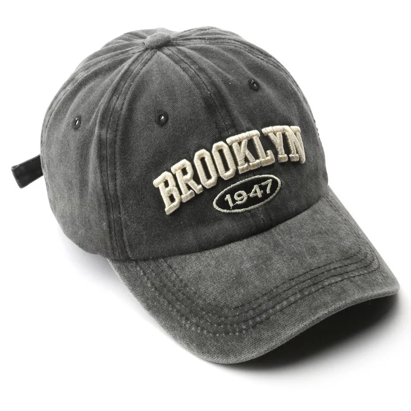 Retro Brooklyn Letter Embroidery Baseball Caps Unisex Adjustable