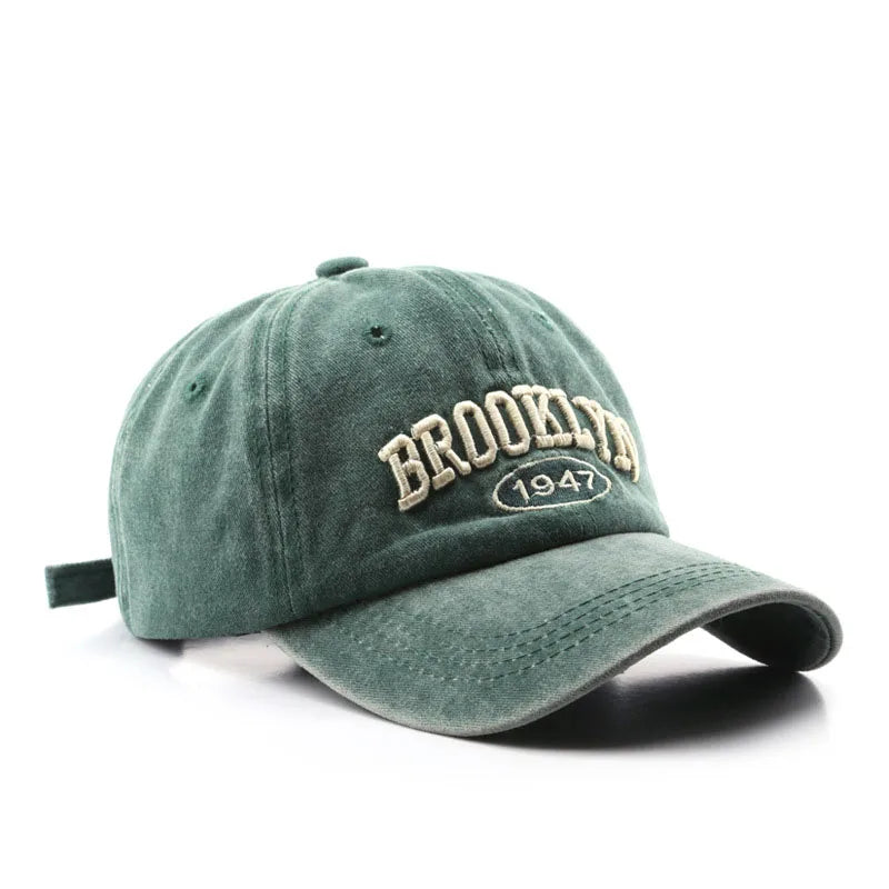 Retro Brooklyn Letter Embroidery Baseball Caps Unisex Adjustable