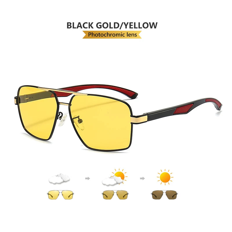Photochromic Sunglasses UV400 Polarized Night Vision Anti-Glare Driving