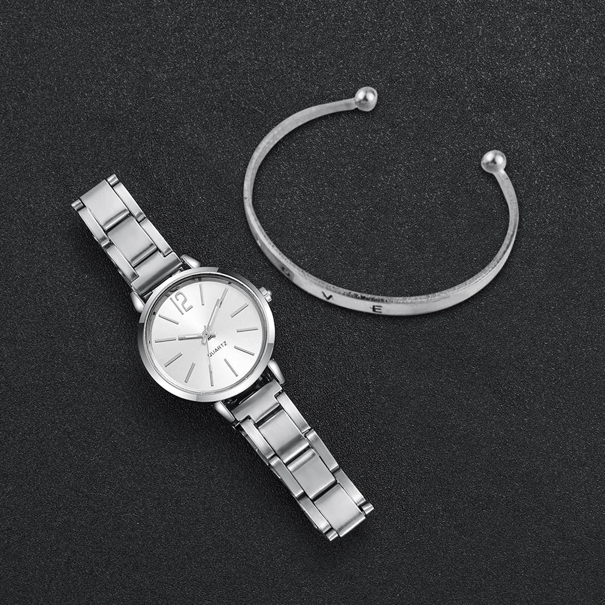 Women Elegant Watch Quartz and Steel Strap Bracelet Adjustable