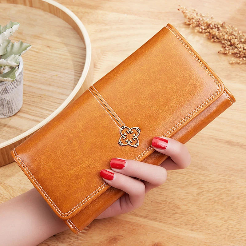 Luxury Women's Leather Wallet With Card Holder and Cash Compartment