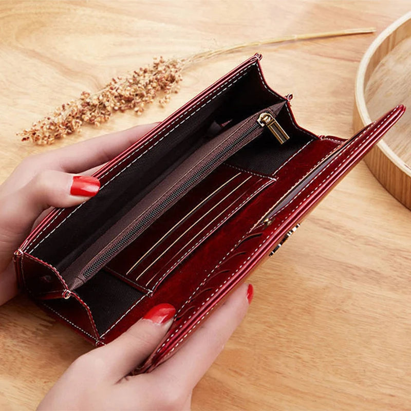 Luxury Women's Leather Wallet With Card Holder and Cash Compartment