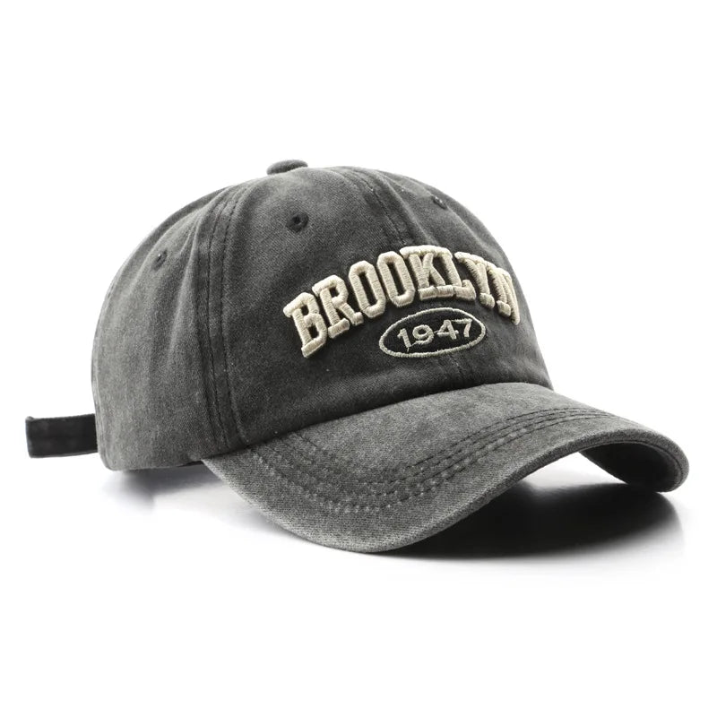 Retro Brooklyn Letter Embroidery Baseball Caps Unisex Adjustable