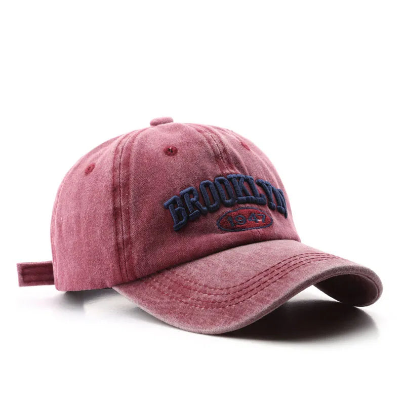 Retro Brooklyn Letter Embroidery Baseball Caps Unisex Adjustable