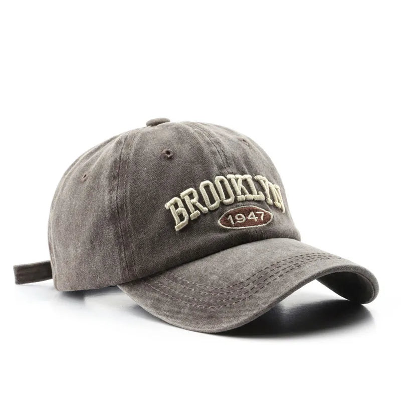 Retro Brooklyn Letter Embroidery Baseball Caps Unisex Adjustable