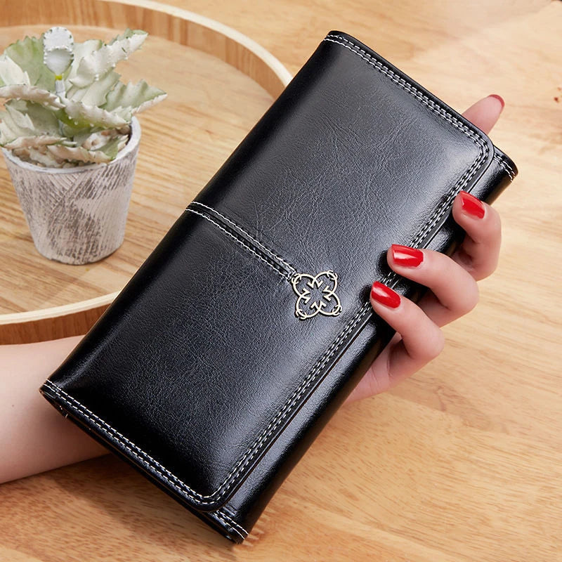 Luxury Women's Leather Wallet With Card Holder and Cash Compartment