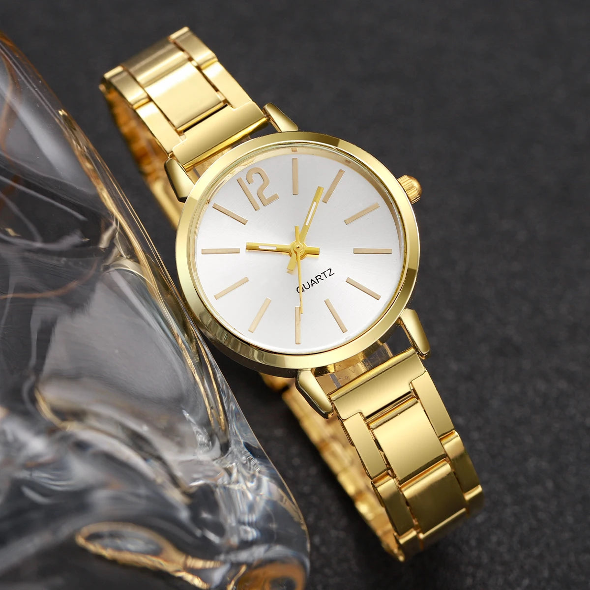 Women Elegant Watch Quartz and Steel Strap Bracelet Adjustable