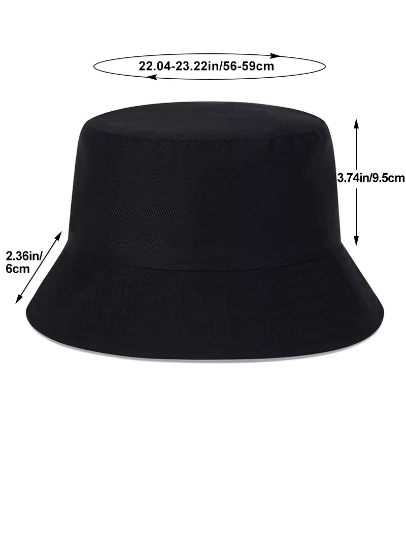 Unisex What Printing Personality Bucket Hat Fisherman Outdoor Sunscreen
