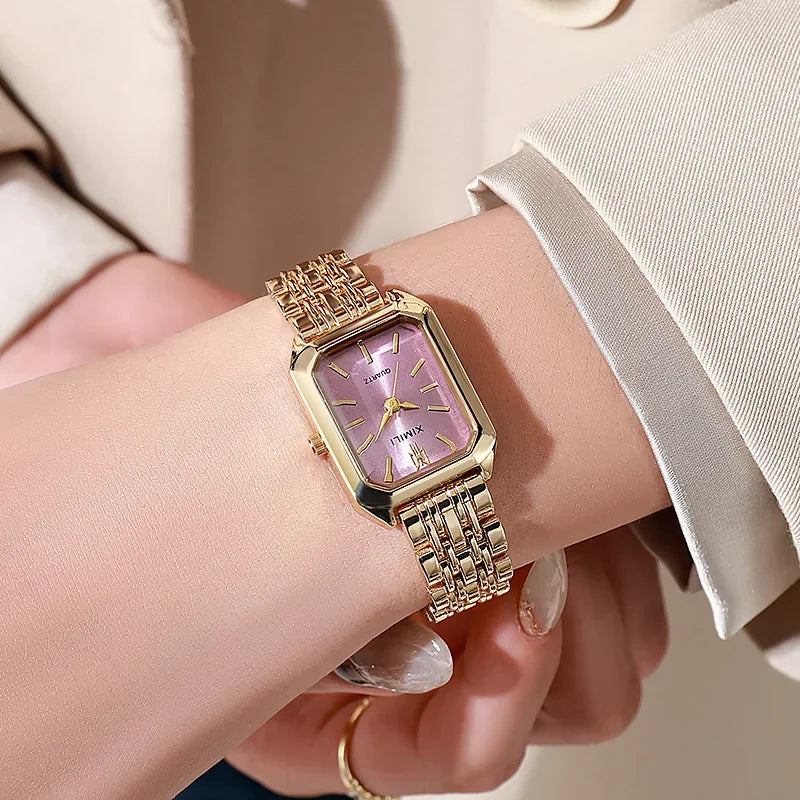 Brand Strap Watch Women Luxury Quartz Fashion Square