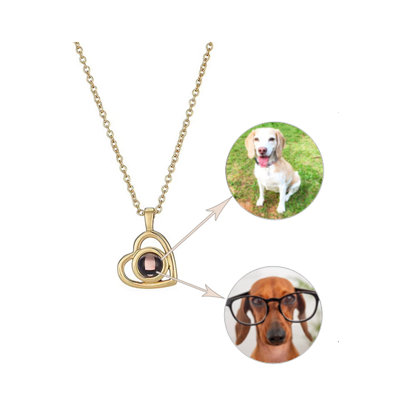 Custom Pet Photo Necklace - Heart Turned Infinity