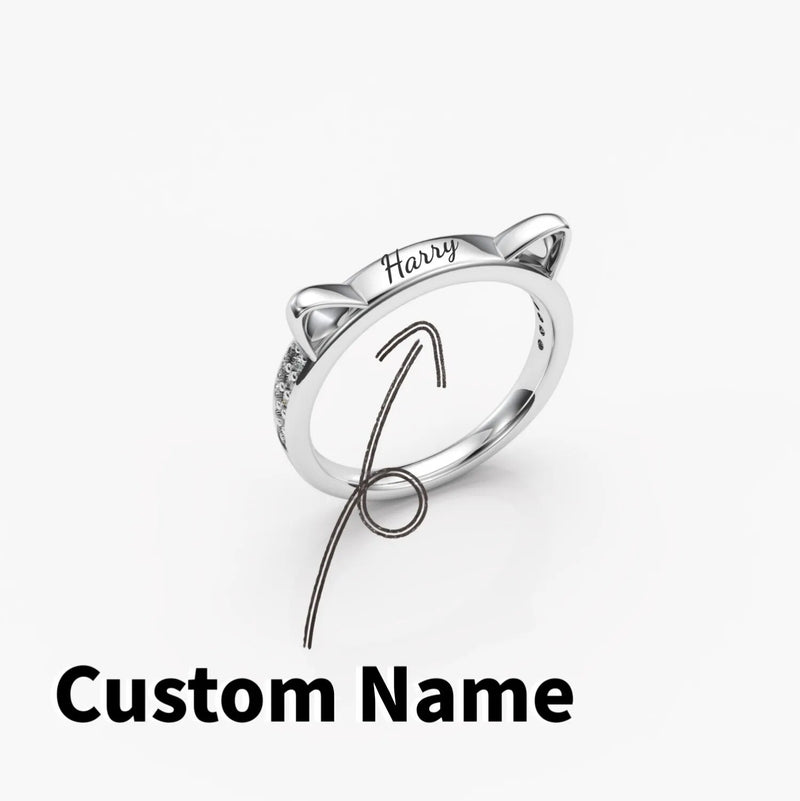 Customized Ring With Your Cat's Name