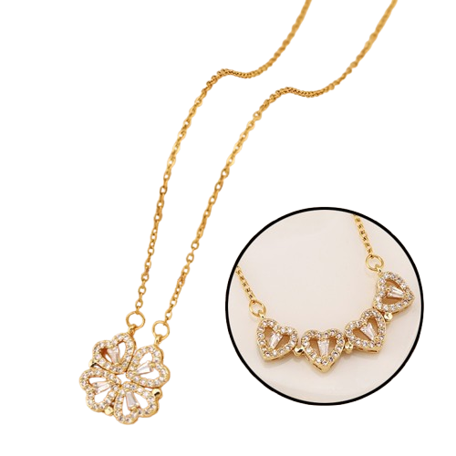 Heart Clover Locket with Elegant Opening Female
