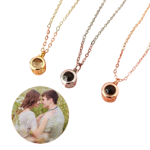 Customized Round Infinity Photo Necklace Keepsake