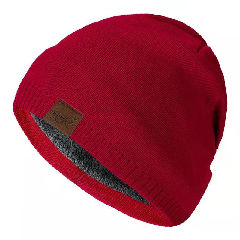 Unisex URGENTMAN Labal Winter Solid Color Knitted Beanie Wool