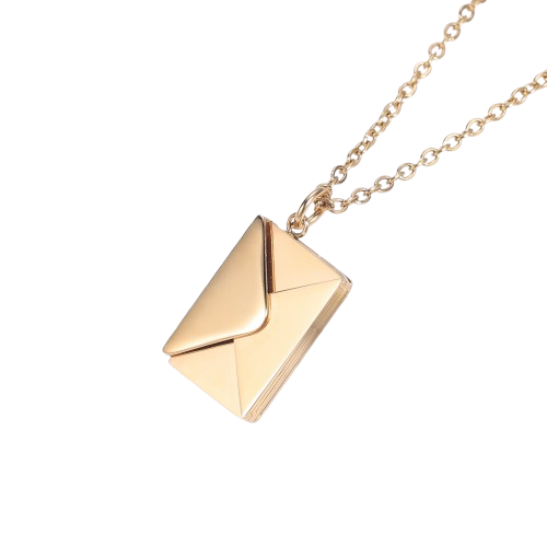 Personalized Women's Letter Envelope Opening Necklace