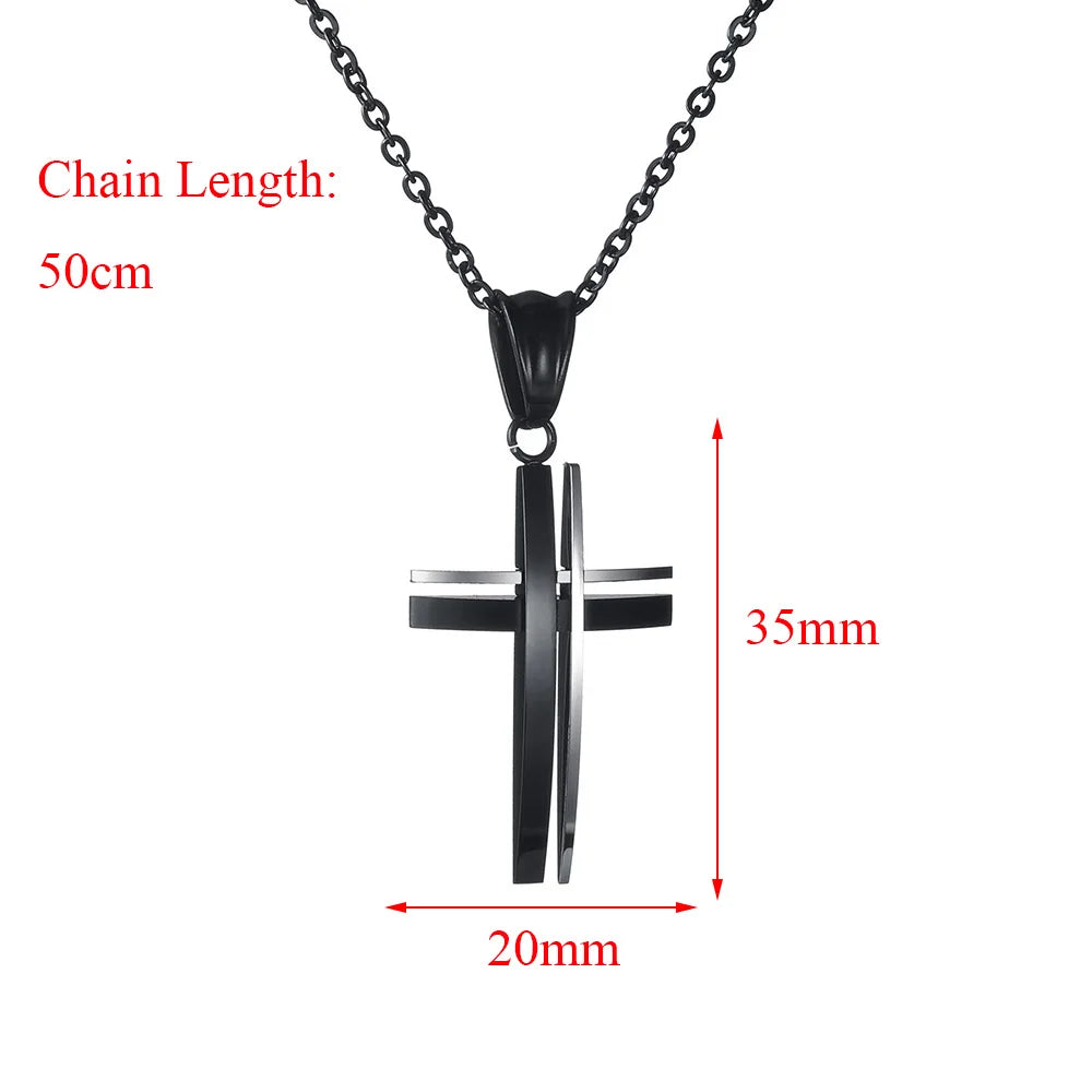 Men's Cross Necklace Two Colors 3D Modern