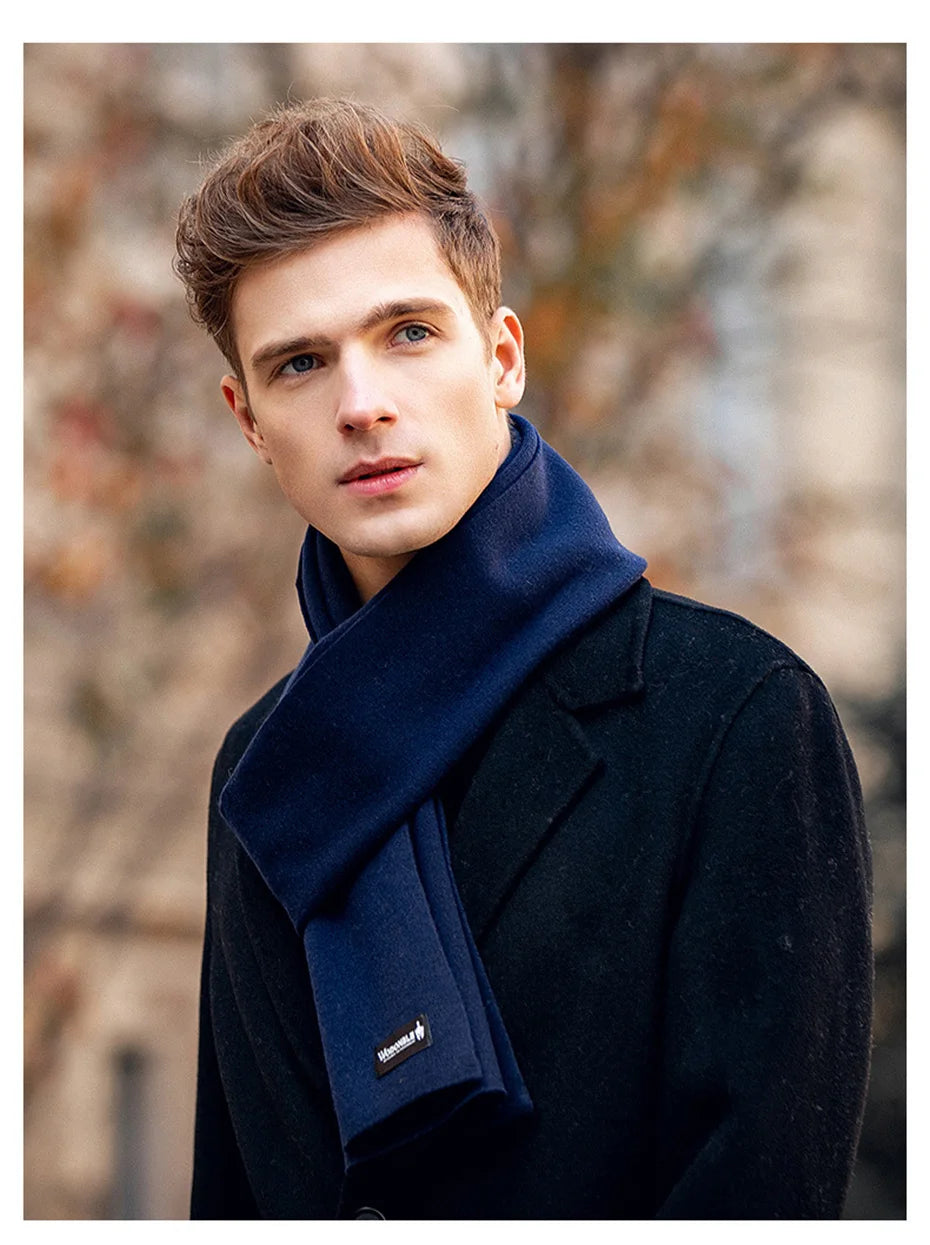 Maikun Wool Scarf Men's Winter Cold-Proof Warm Cashmere