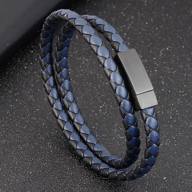 Special Men's Leather Bracelet Luxury Style S-Design Top