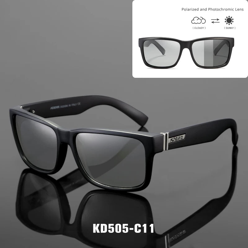 KDEAM Sunglasses Unisex UV400 Polarized Square Lens Photochromic