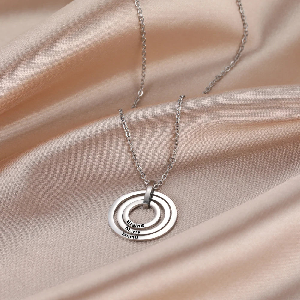 Women's Personalized Name Necklace Rings