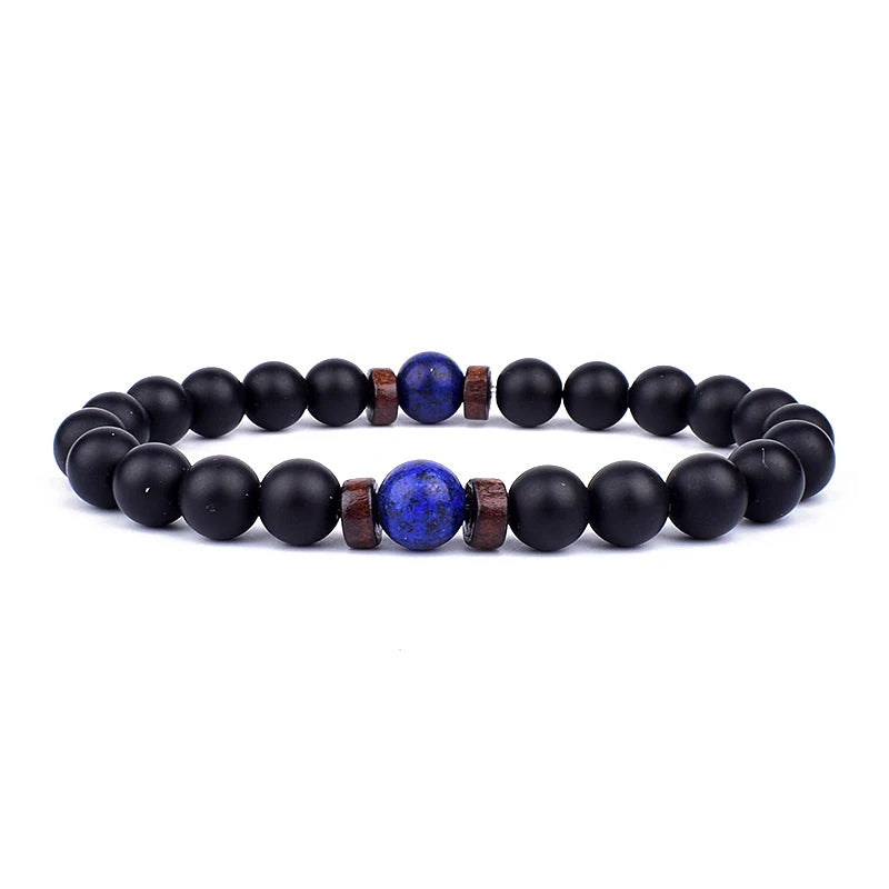 Men's Volcanic Stone Bracelet 8mm Ball