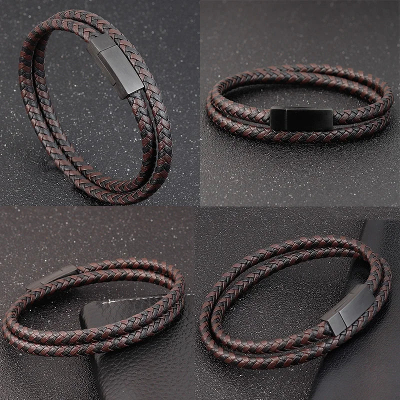 Special Men's Leather Bracelet Luxury Style S-Design Top