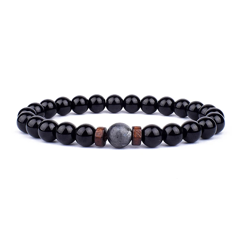 Men's Volcanic Stone Bracelet 8mm Ball