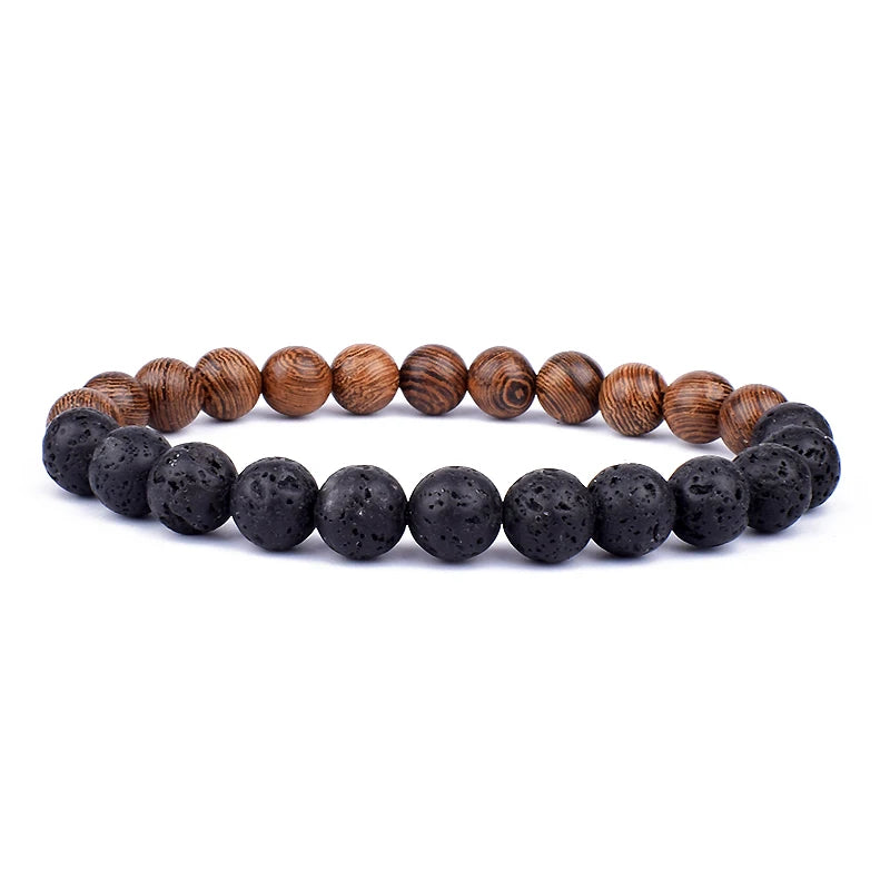 Men's Volcanic Stone Bracelet 8mm Ball