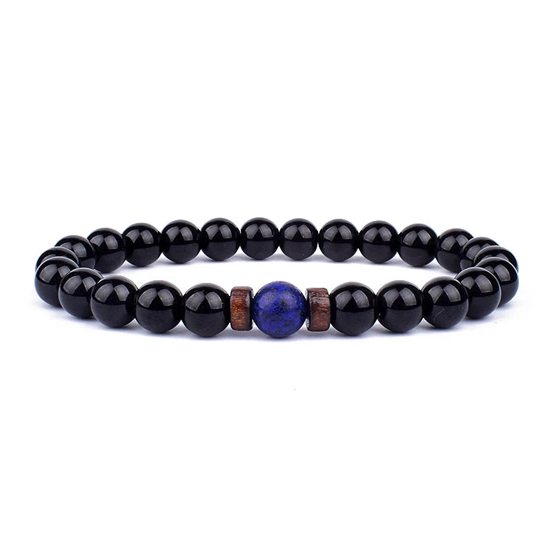 Men's Volcanic Stone Bracelet 8mm Ball