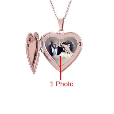 Personalized Photo Necklace Heart Opening