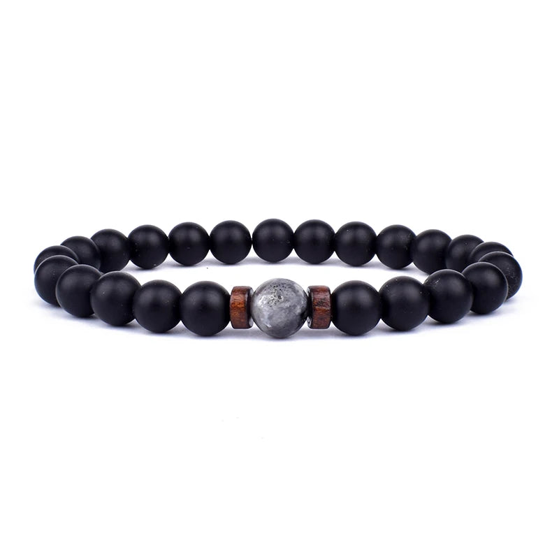 Men's Volcanic Stone Bracelet 8mm Ball