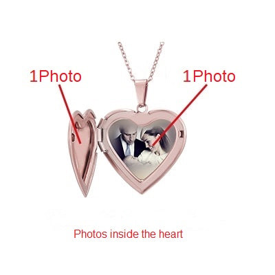 Personalized Photo Necklace Heart Opening