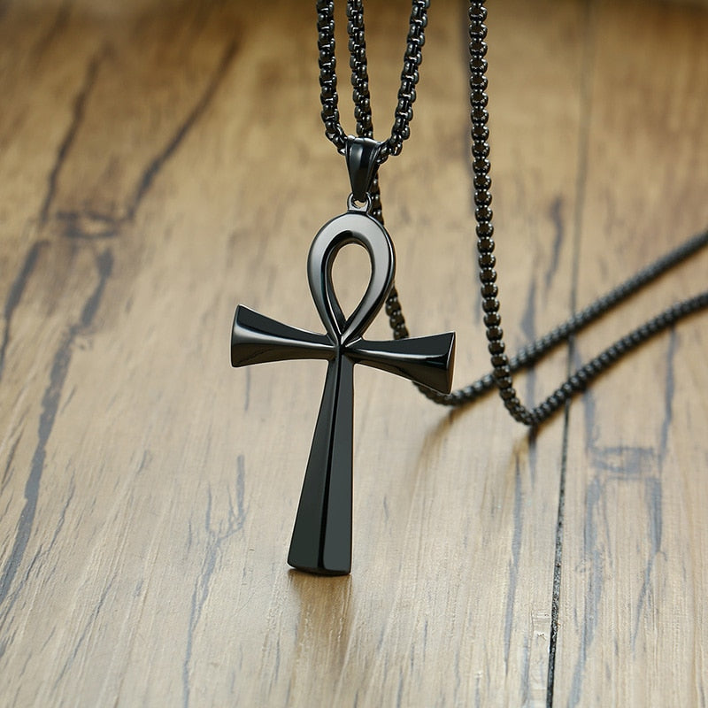 Colar Corrente Egípcio Ankh Crucifixo Cruz Da Vida Masculino - HAS SHOP