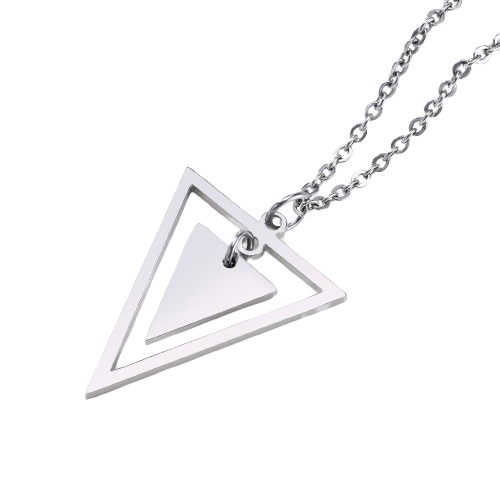 Elegant Geometric Triangle Male Necklace