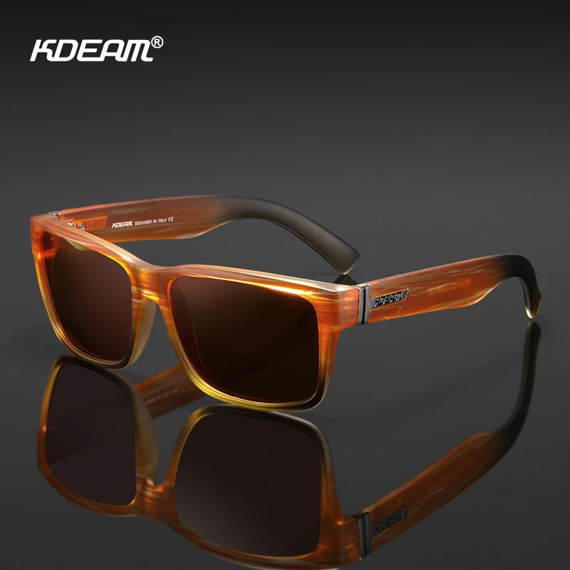 KDEAM Sunglasses Unisex UV400 Polarized Square Lens Photochromic