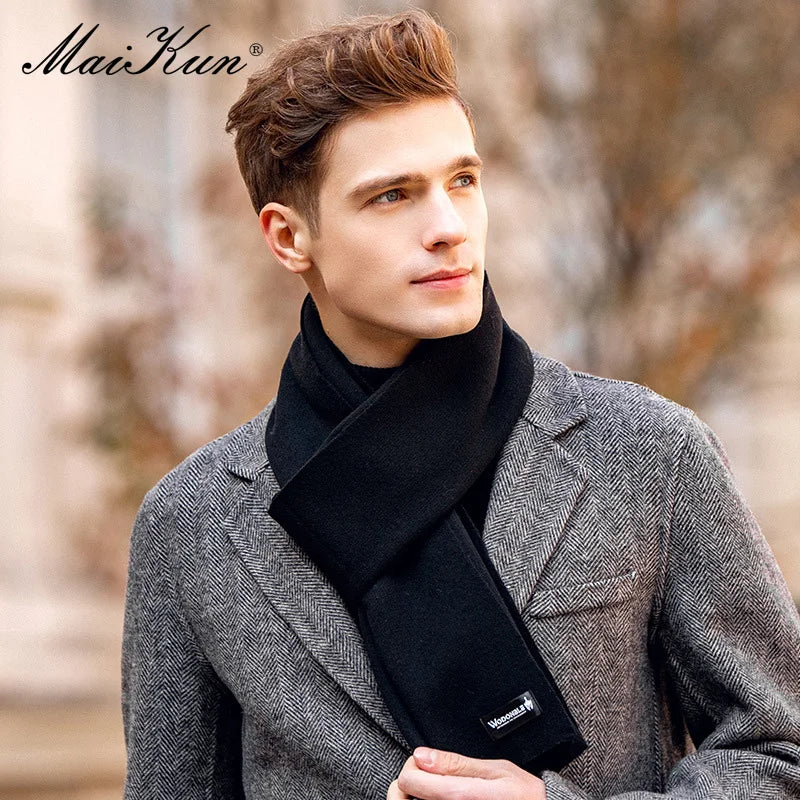 Maikun Wool Scarf Men's Winter Cold-Proof Warm Cashmere