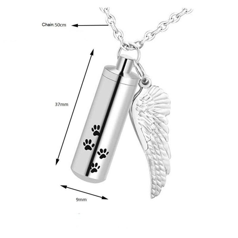 Pendant Necklace Urn For Pet Ashes Cylinder With Handle