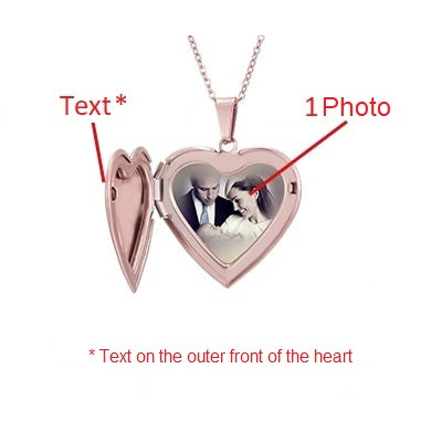 Personalized Photo Necklace Heart Opening