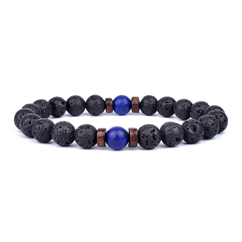 Men's Volcanic Stone Bracelet 8mm Ball