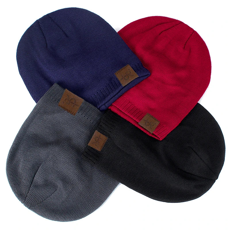 Unisex URGENTMAN Labal Winter Solid Color Knitted Beanie Wool