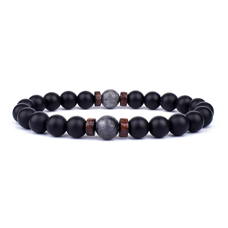 Men's Volcanic Stone Bracelet 8mm Ball