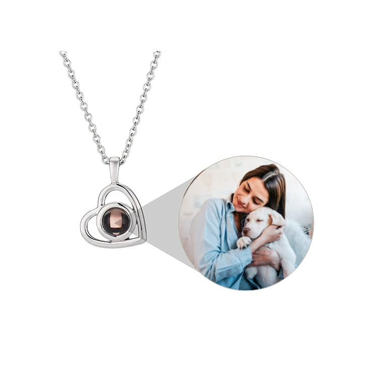 Custom Pet Photo Necklace - Heart Turned Infinity