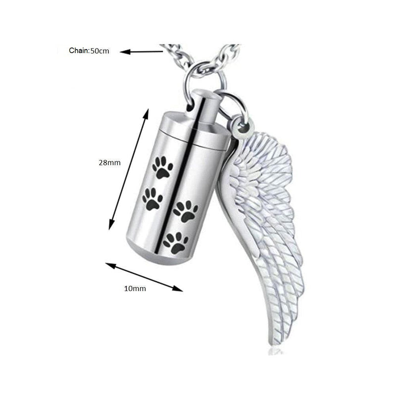 Pendant Necklace Urn For Pet Ashes Cylinder With Handle