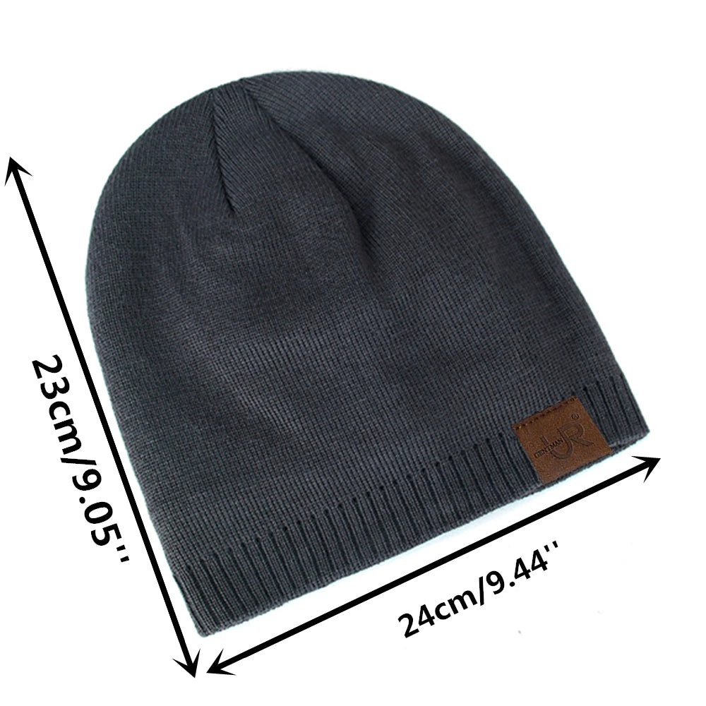Unisex URGENTMAN Labal Winter Solid Color Knitted Beanie Wool