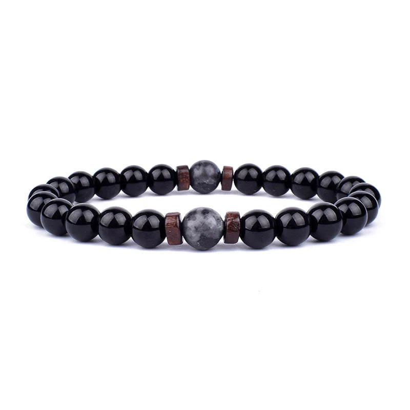 Men's Volcanic Stone Bracelet 8mm Ball