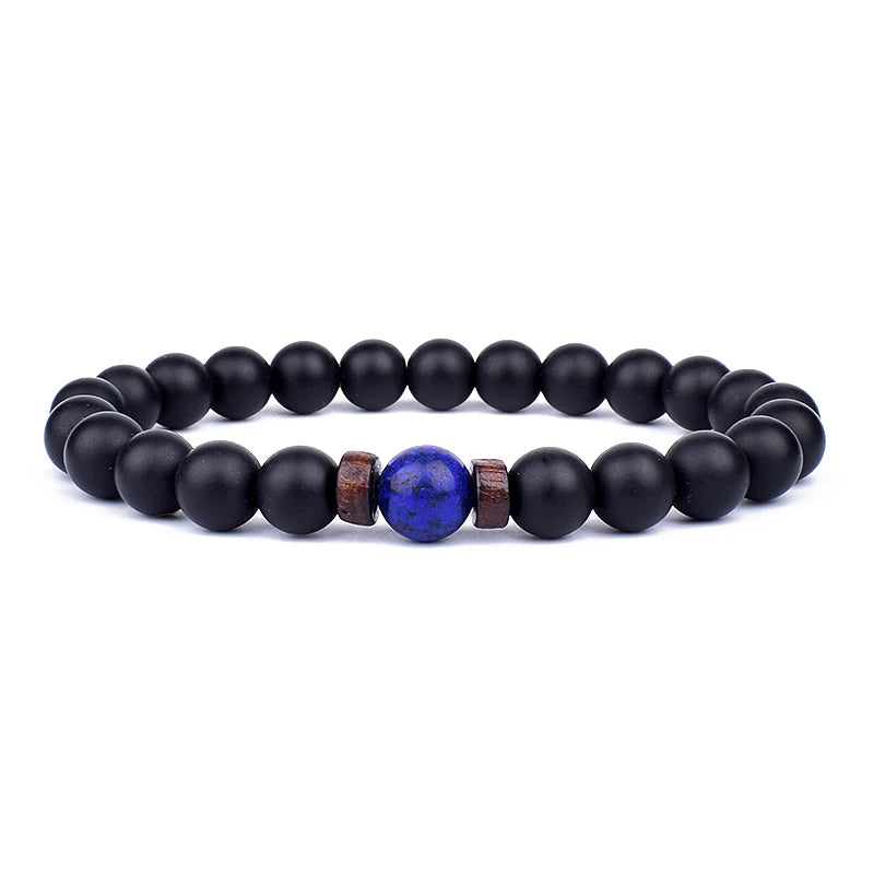 Men's Volcanic Stone Bracelet 8mm Ball