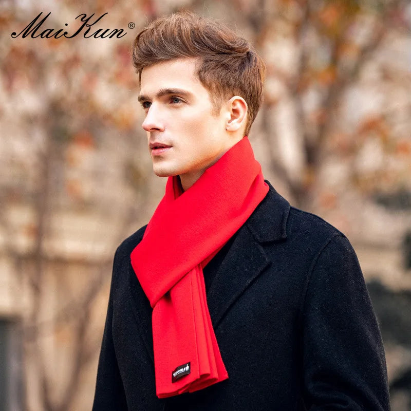 Maikun Wool Scarf Men's Winter Cold-Proof Warm Cashmere