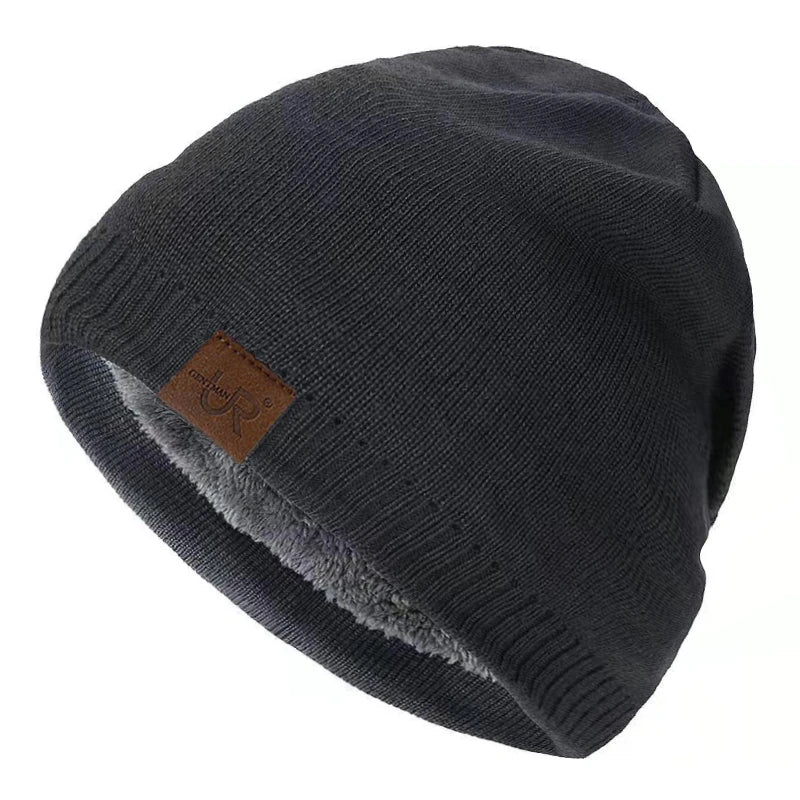 Unisex URGENTMAN Labal Winter Solid Color Knitted Beanie Wool
