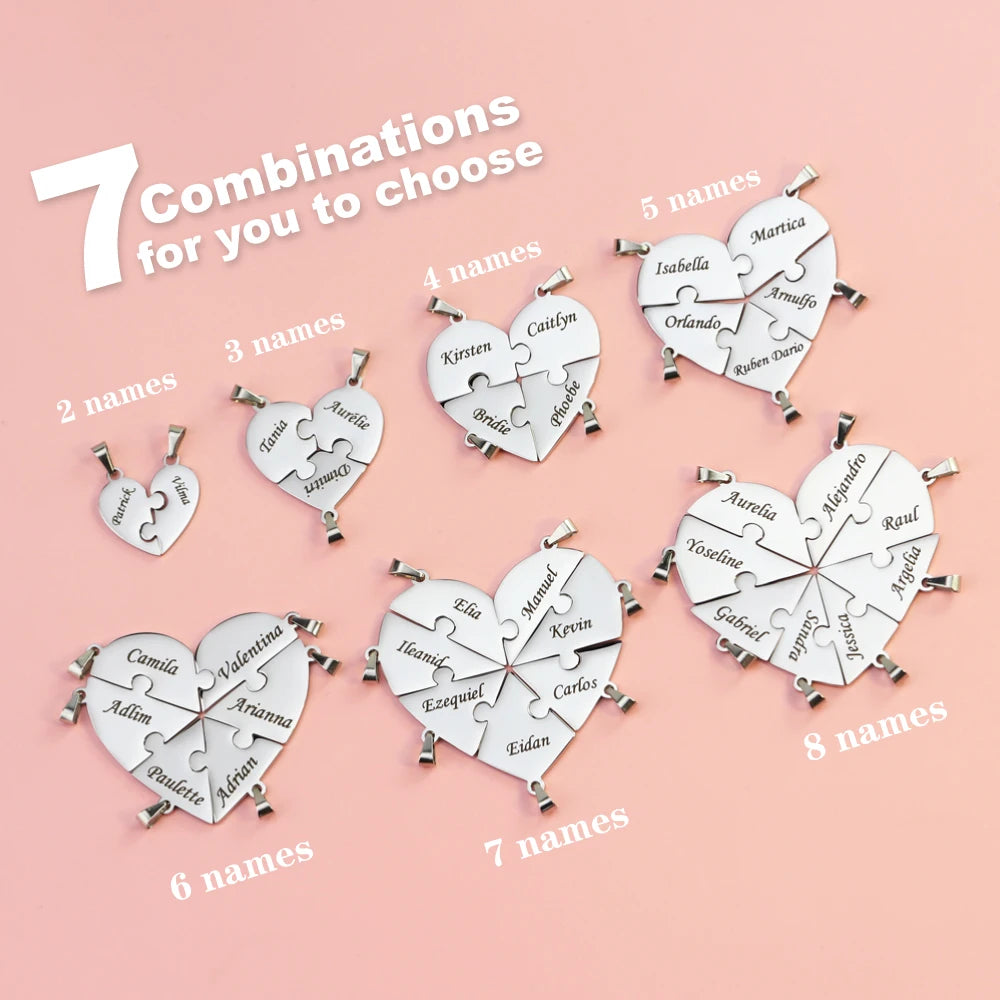 Women's Integrated Heart Personalized Name Necklace